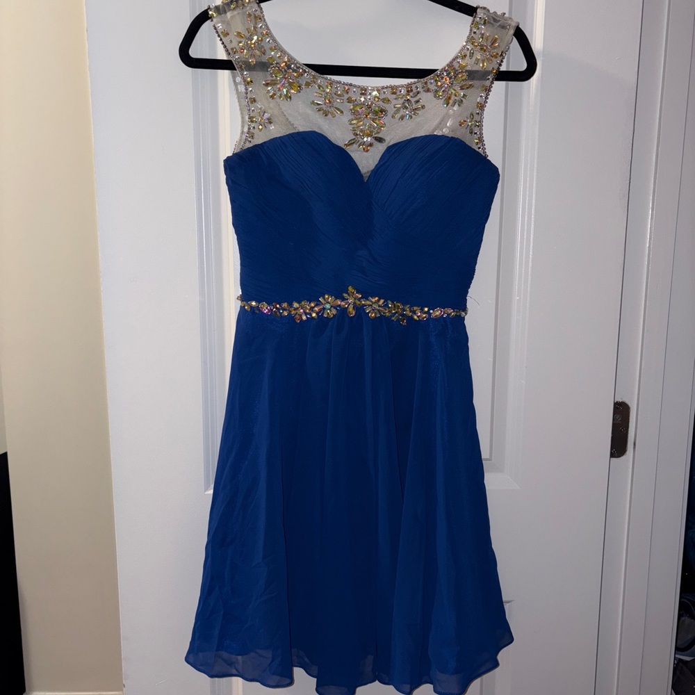 Junior’s Royal Blue Embellished Sleeveless Dress Size: 4